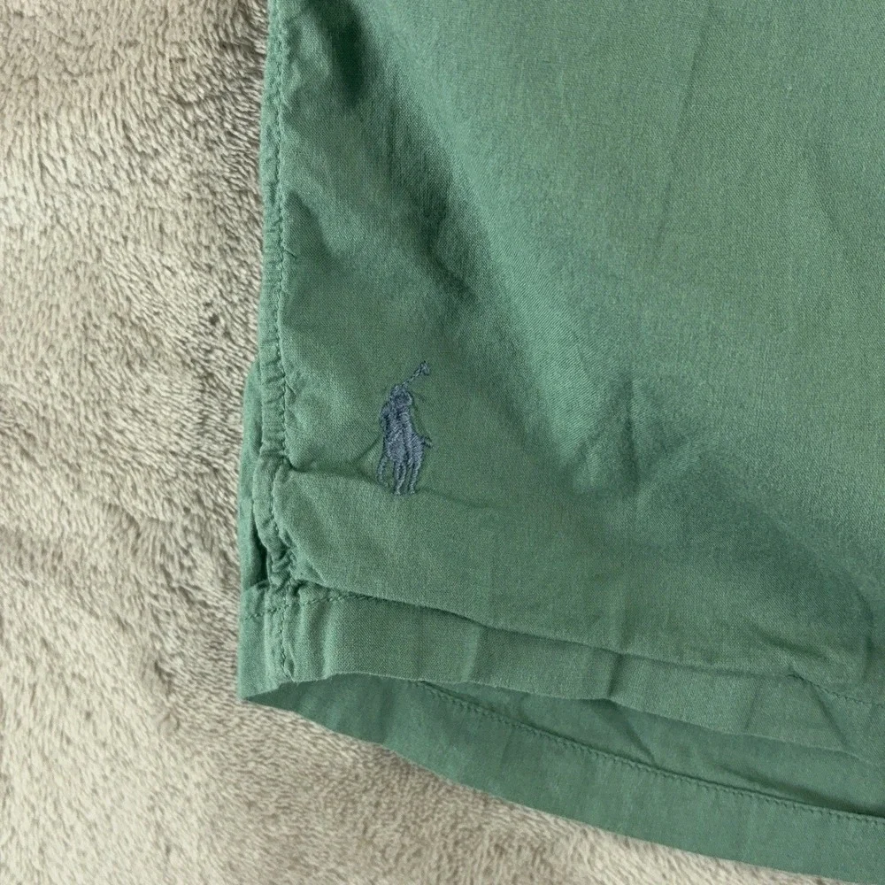 Polo Ralph Lauren Camp Shirt Mens Large Green Button Down Short Sleeve Cotton